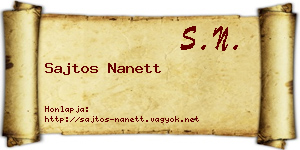 Sajtos Nanett névjegykártya